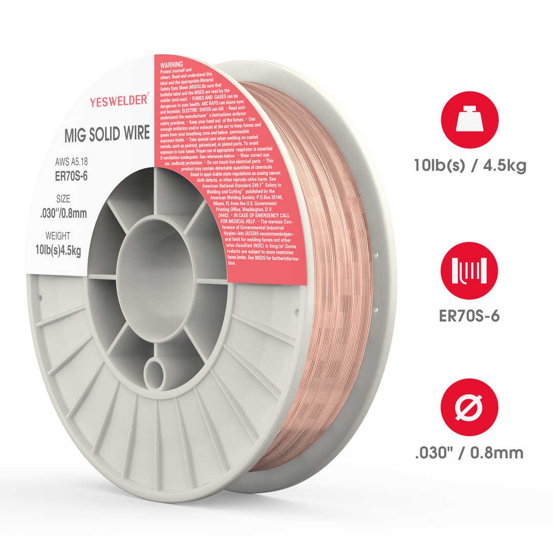 ER70S-6/10LB-0.8 .030" 10LB Spool Carbon Steel Solid MIG Welding Wire