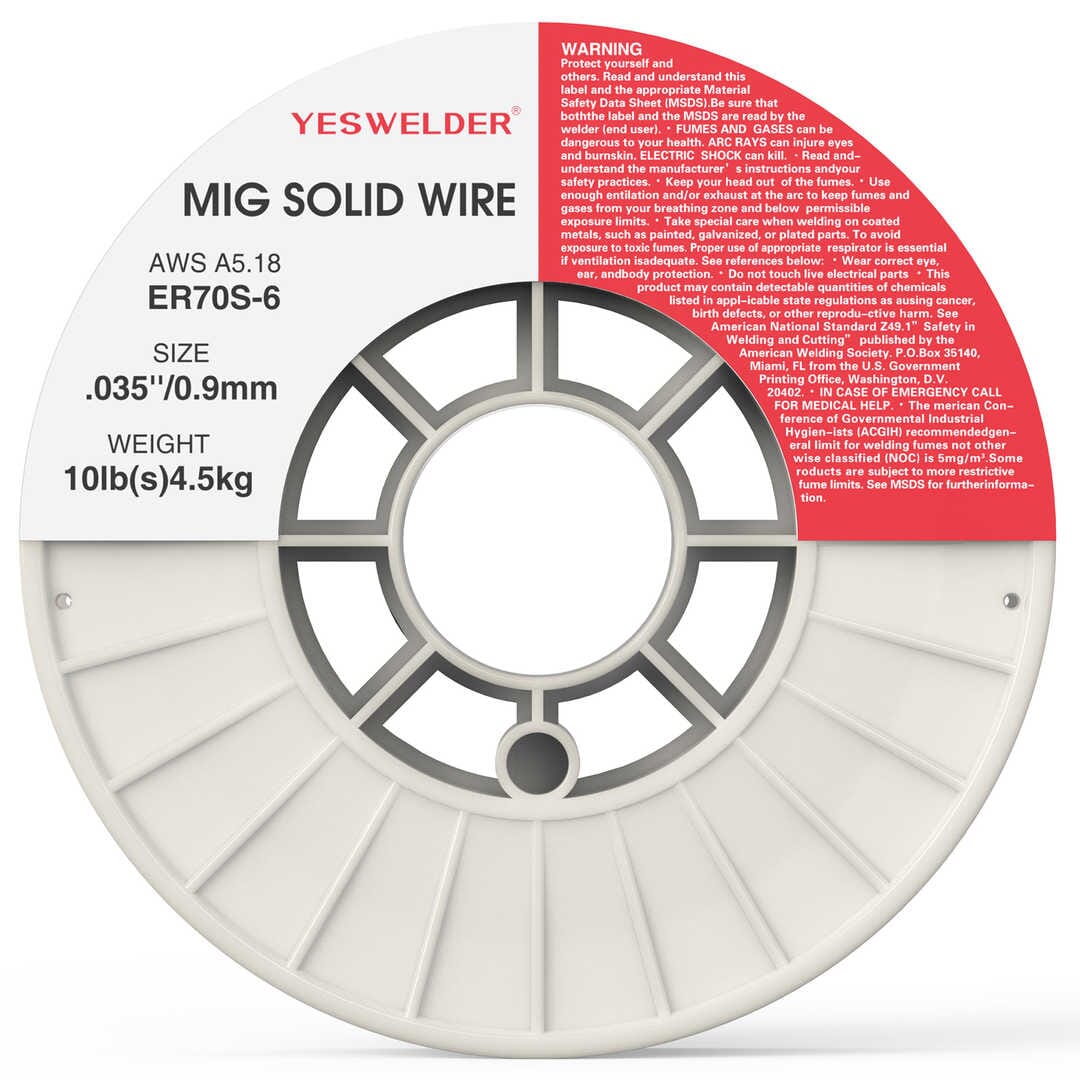 ER70S-6/10LB-0.9 .035" 10LB Spool Carbon Steel Solid MIG Welding Wire - 0