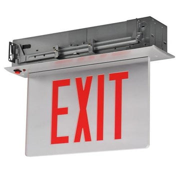 LED Exit Sign, Green Letters, White Housing