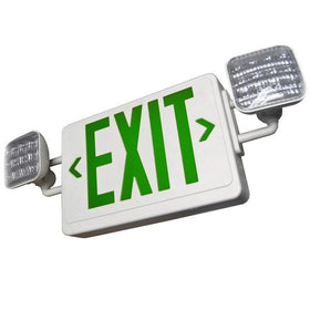 LED Exit Sign with Emergency Backup, Green Letters