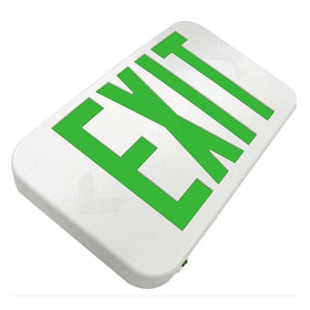 LED Exit Sign, Green Letters, White Housing, V2 Model