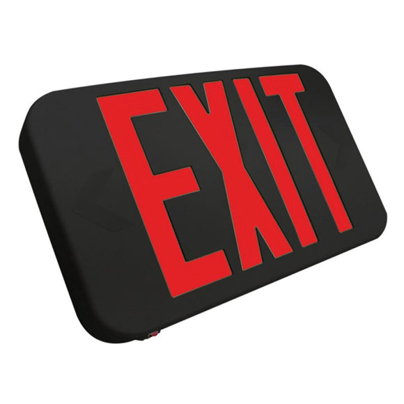LED Exit Sign, Red Letters, Battery Backup