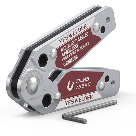 AJM Adjustable Magnetic Welding Holder with Angle Scale – 48lbs / 77lbs Strong Magnet Welding Positioner for Metal Fabrication, Soldering, Pipe Installation