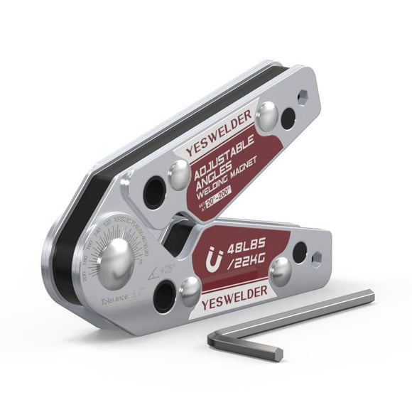 AJM Adjustable Magnetic Welding Holder with Angle Scale – 48lbs / 77lbs Strong Magnet Welding Positioner for Metal Fabrication, Soldering, Pipe Installation
