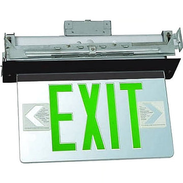 LED Exit Sign, Green Letters, Battery Backup