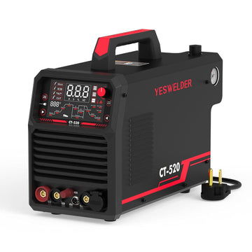 CT-520 Welder & Plasma Cutter | HF TIG, Pulse TIG, Stick, CUT | 200A Multi-Process Welding Machine
