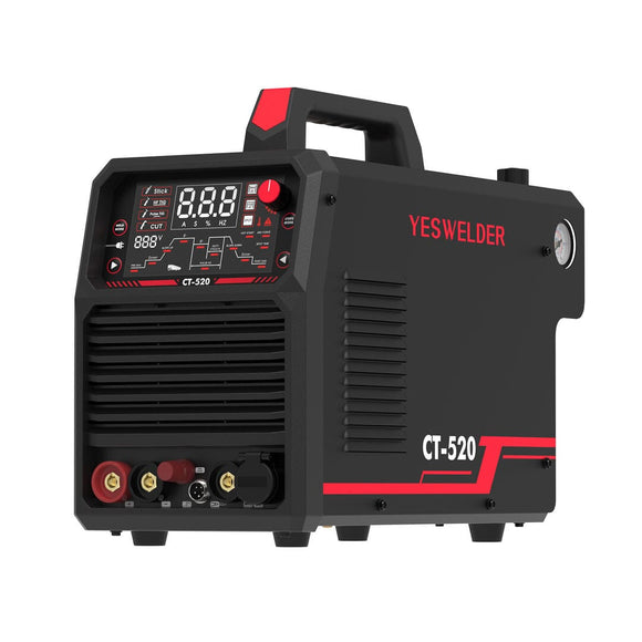 CT-520 Welder & Plasma Cutter | HF TIG, Pulse TIG, Stick, CUT | 200A Multi-Process Welding Machine