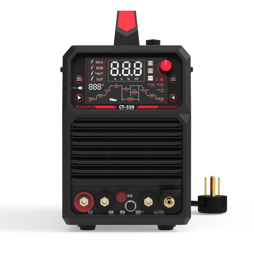 CT-520 Welder & Plasma Cutter | HF TIG, Pulse TIG, Stick, CUT | 200A Multi-Process Welding Machine - 0