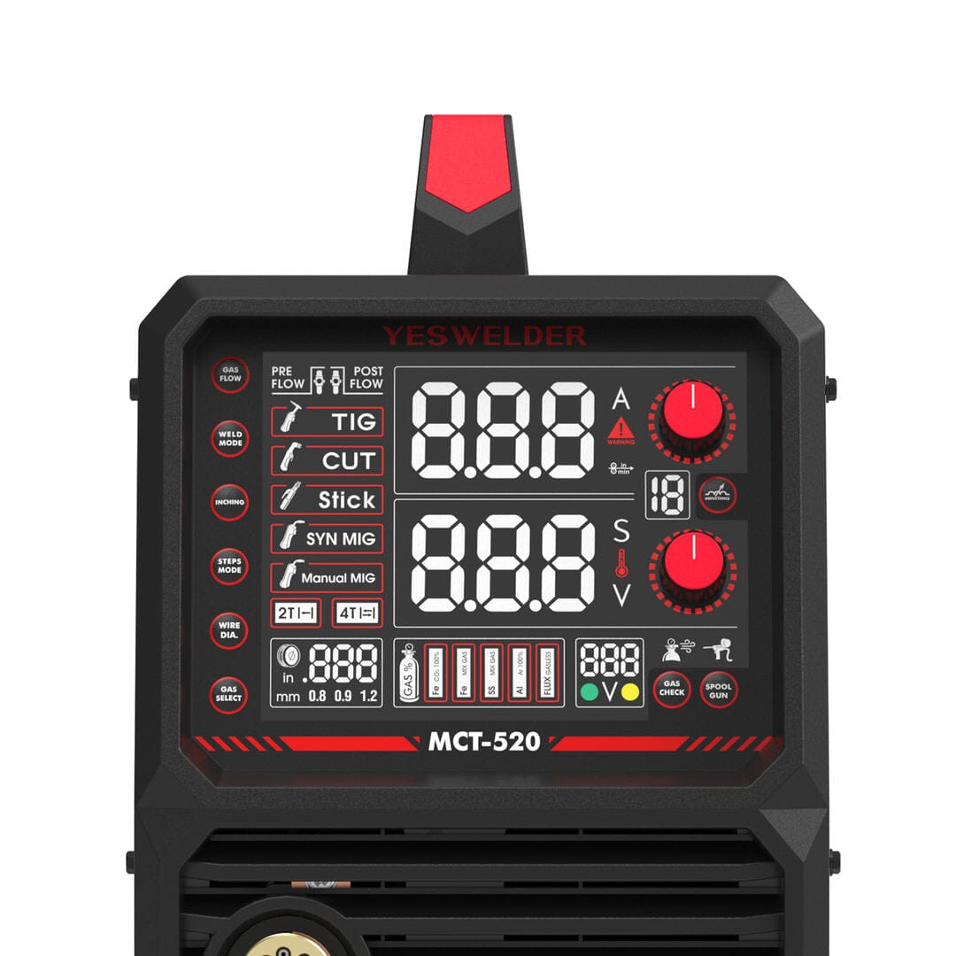 MCT520  MIG/TIG/Stick/CUT | HF Start | Spool Gun Support | 110/220V Welding and Cutting Combo Machine