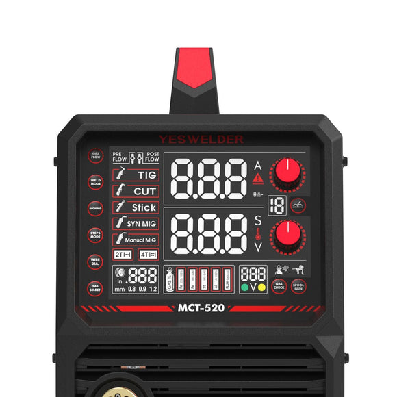 MCT520  MIG/TIG/Stick/CUT | HF Start | Spool Gun Support | 110/220V Welding and Cutting Combo Machine