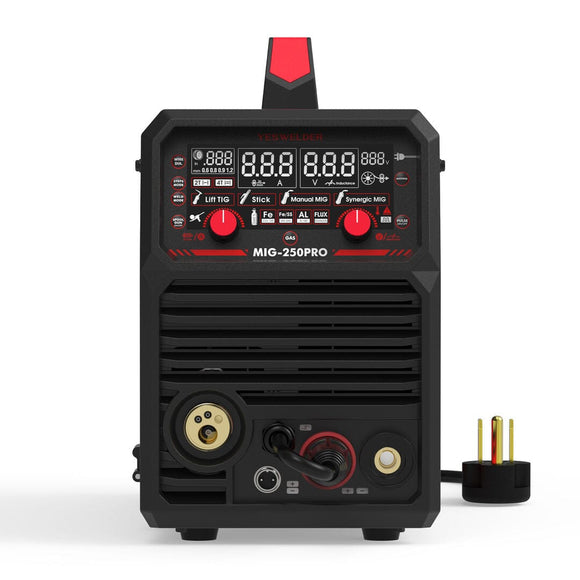MIG-250PRO-DG 220V MIG Welder with Pulse Function, Digital Screen, and Spool Gun Compatibility
