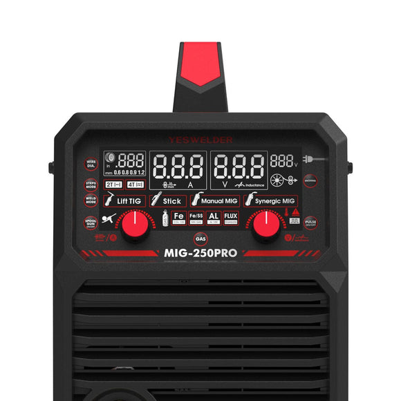 MIG-250PRO-DG 220V MIG Welder with Pulse Function, Digital Screen, and Spool Gun Compatibility