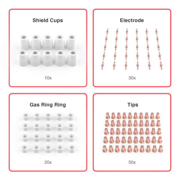 PT31-110PCS 110 Pcs PT31 Plasma Cutting Torch Comsumables