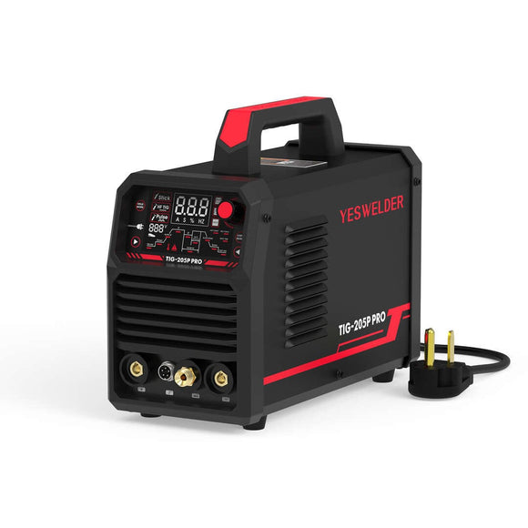 TIG-205P-PRO Pulse TIG Welder Stick/DC TIG/Pulse TIG 3 In 1 TIG Welder