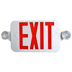 LED Exit Sign, Universal Mount, Red/White