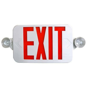 LED Exit Sign, Universal Mount, Red/White