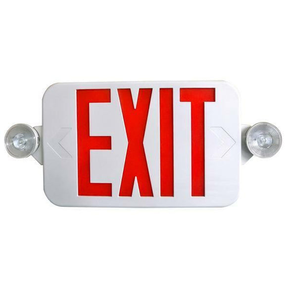 LED Exit Sign, Universal Mount, Red/White