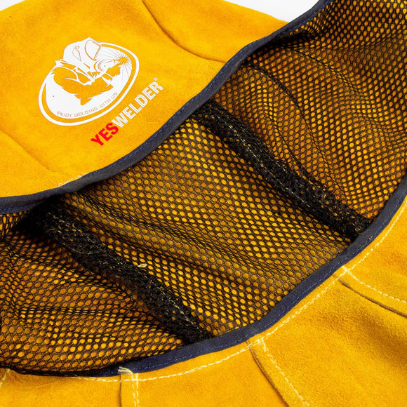 AP-3000Y Golden Cowhide Split Leather Welding Head Neck Protective Hood