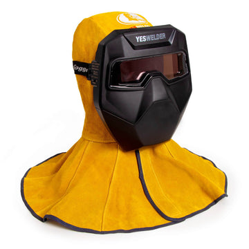 AP-3000Y Golden Cowhide Split Leather Welding Head Neck Protective Hood - 0