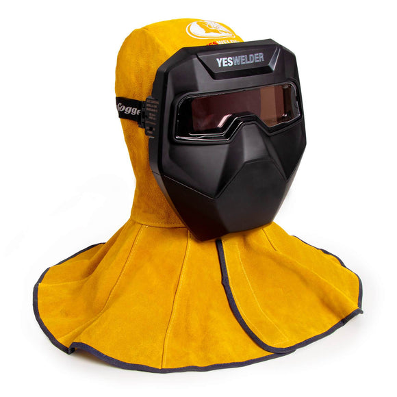 AP-3000Y Golden Cowhide Split Leather Welding Head Neck Protective Hood
