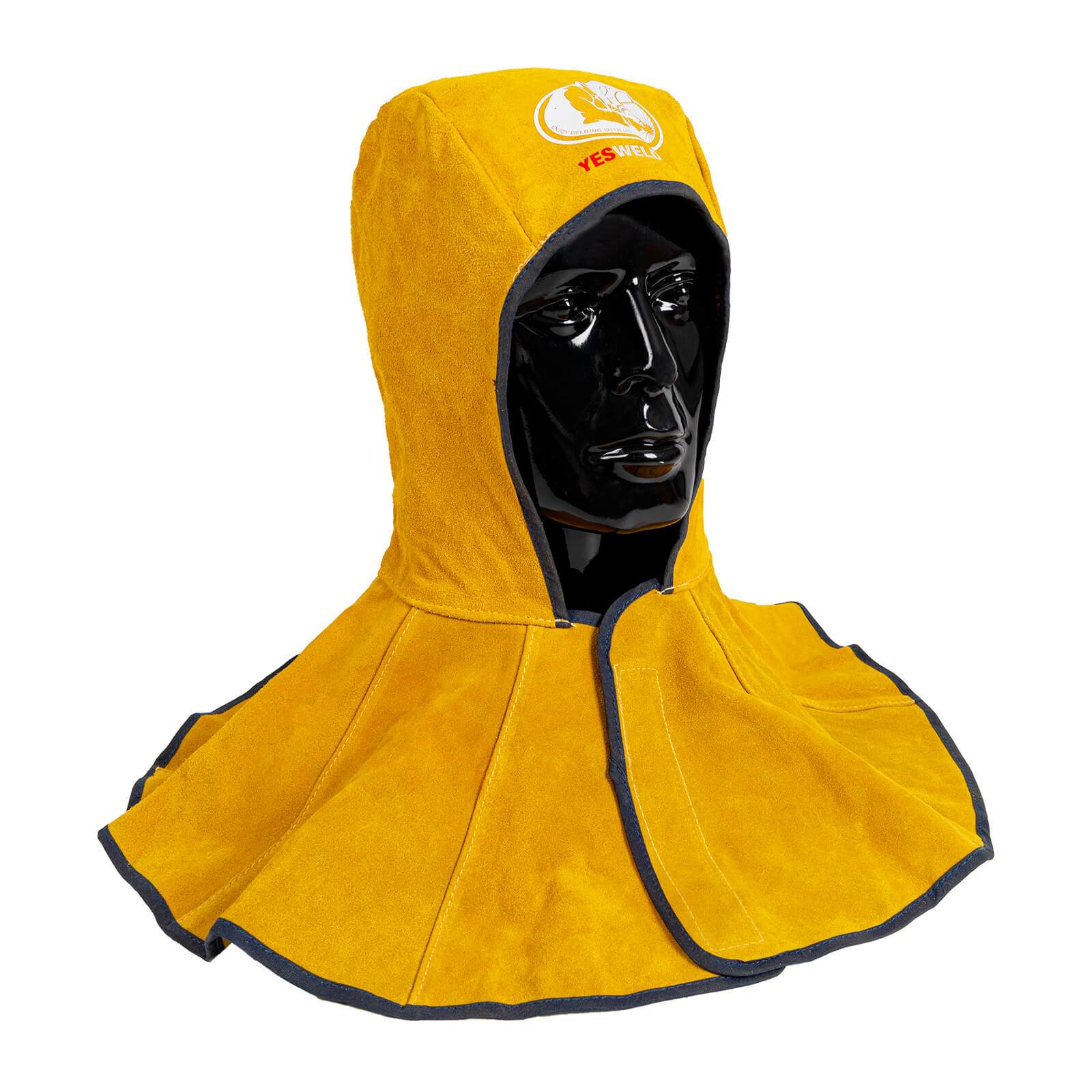 AP-3000Y Golden Cowhide Split Leather Welding Head Neck Protective Hood